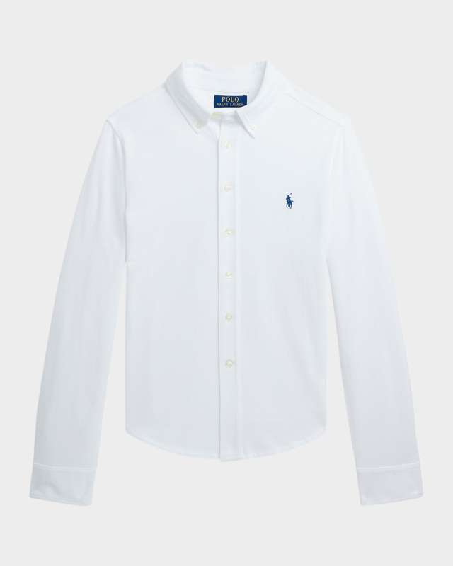 Boy's Cotton Mesh Sport Shirt, Size S-XL